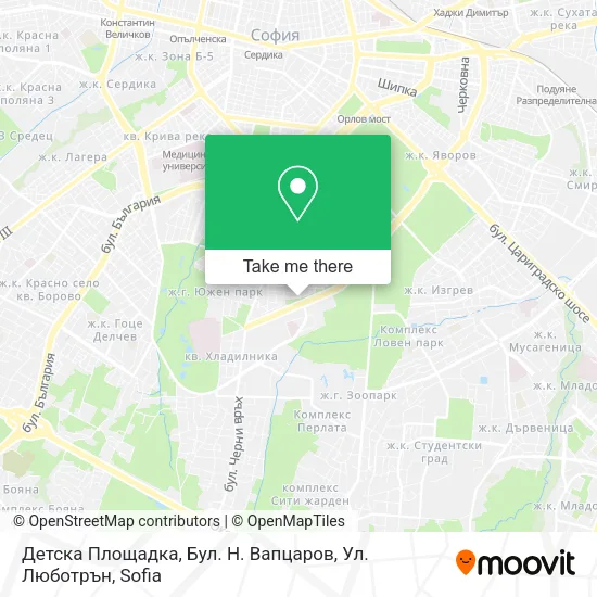 Карта Детска Площадка, Бул. Н. Вапцаров, Ул. Люботрън