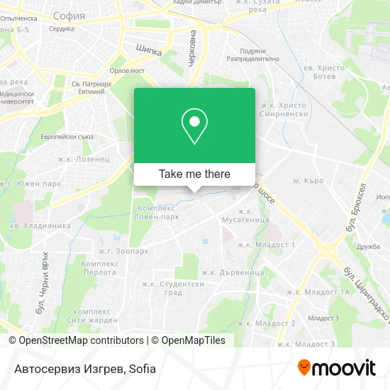 Карта Автосервиз Изгрев