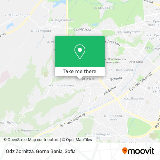 Odz Zornitza, Gorna Bania map