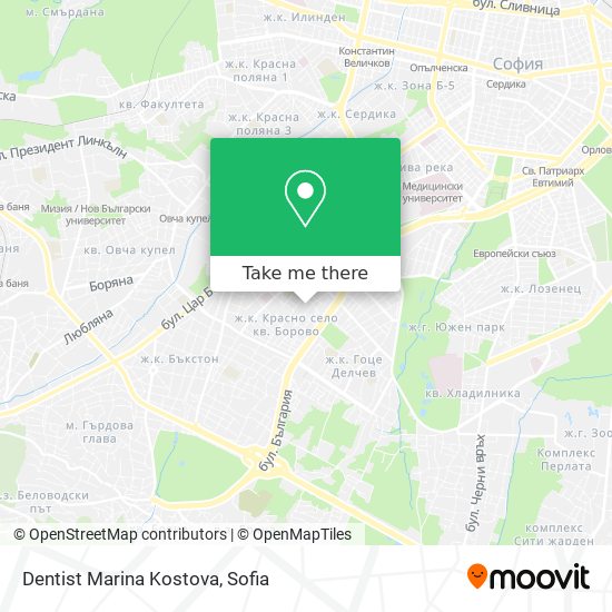 Dentist Marina Kostova map