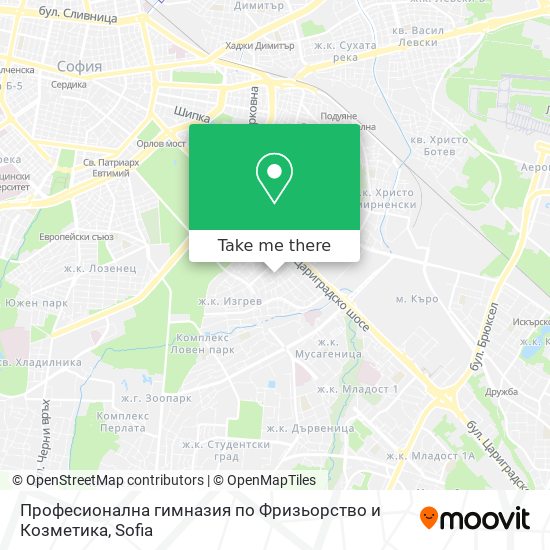 Професионална гимназия по Фризьорство и Козметика map