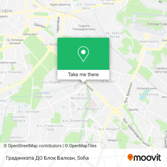 Карта Градинката ДО Блок Балкан