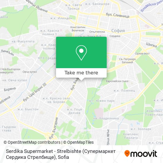 Serdika Supermarket - Strelbishte (Супермаркет Сердика Стрелбище) map