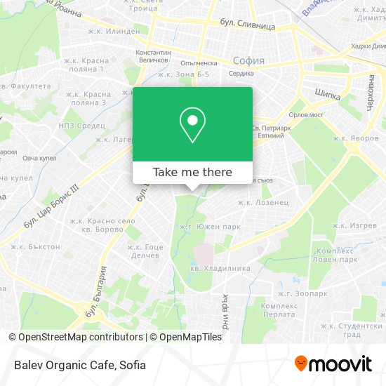 Карта Balev Organic Cafe