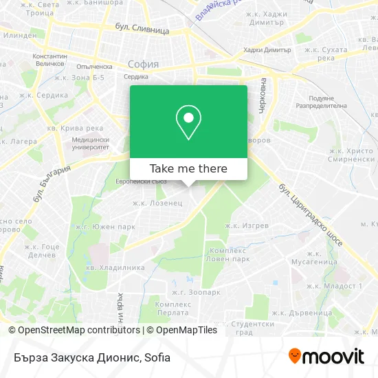 Карта Бърза Закуска Дионис