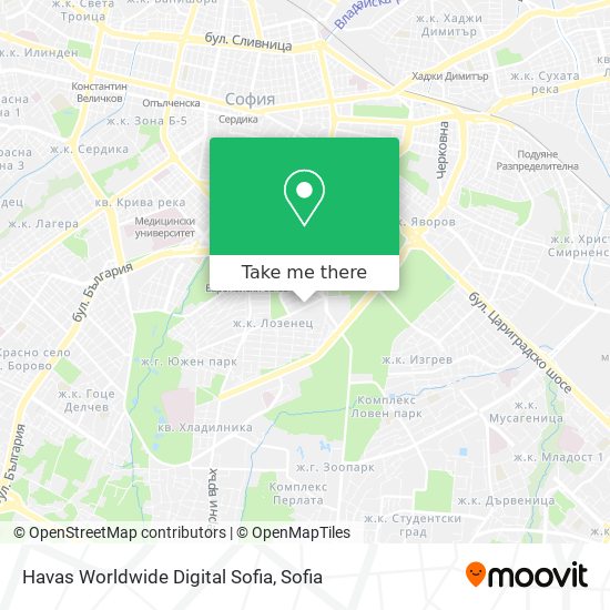 Карта Havas Worldwide Digital Sofia