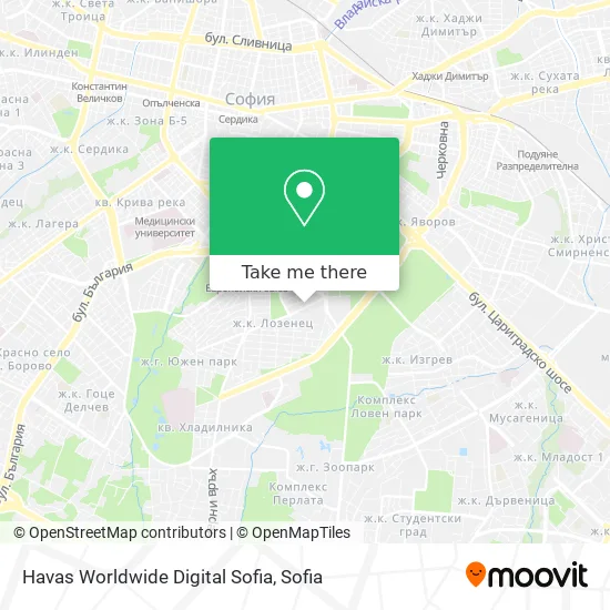 Havas Worldwide Digital Sofia map
