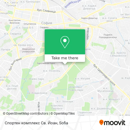 Карта Спортен комплекс Св. Йоан