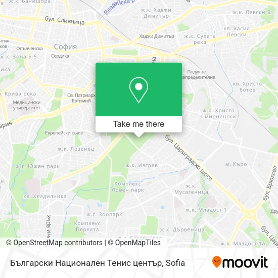 Карта Български Национален Тенис център