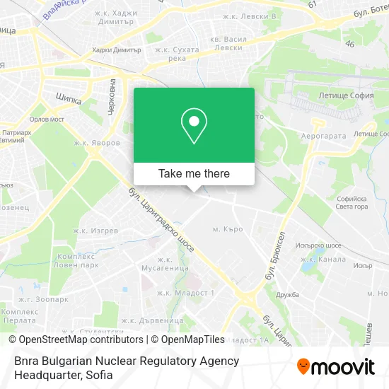 Карта Bnra Bulgarian Nuclear Regulatory Agency Headquarter