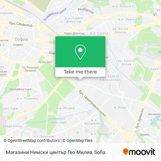 Карта Магазини Немски център Гео Милев