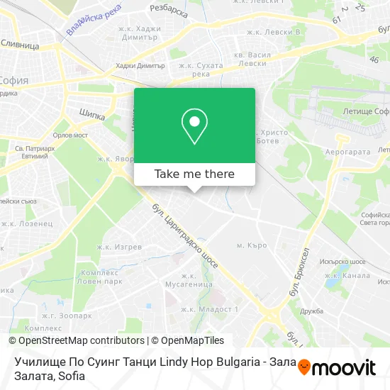 Карта Училище По Суинг Танци Lindy Hop Bulgaria - Зала Залата