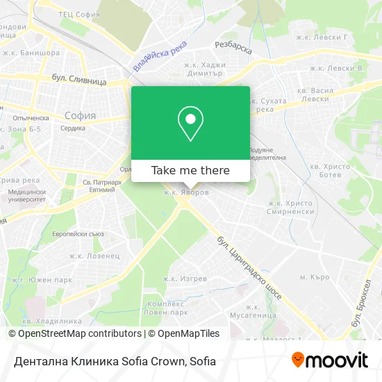 Карта Дeнтална Клиника Sofia Crown