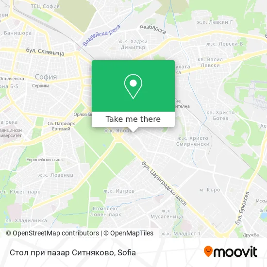 Карта Стол при пазар Ситняково