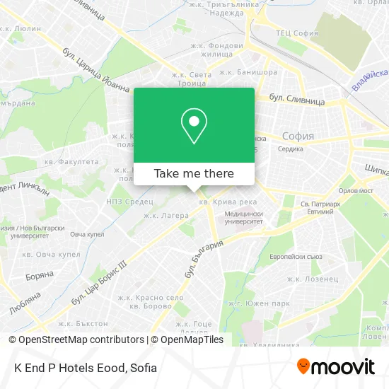 Карта K End P Hotels Eood