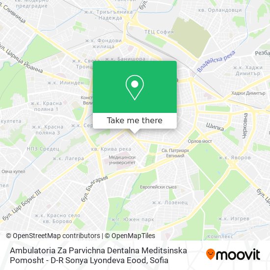 Ambulatoria Za Parvichna Dentalna Meditsinska Pomosht - D-R Sonya Lyondeva Eood map