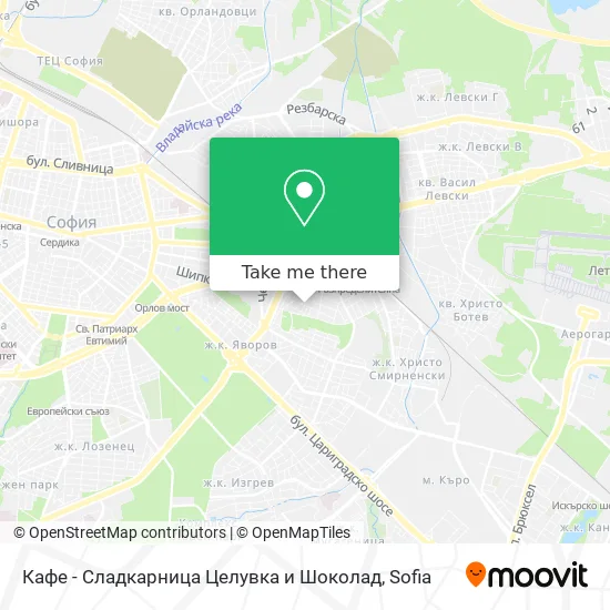 Кафе - Сладкарница Целувка и Шоколад map
