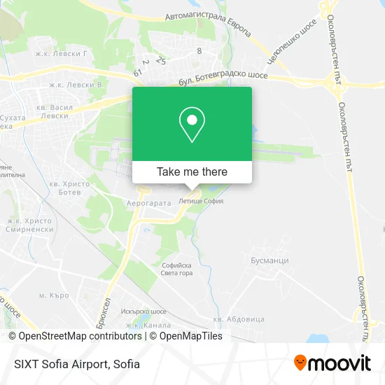 Карта SIXT Sofia Airport
