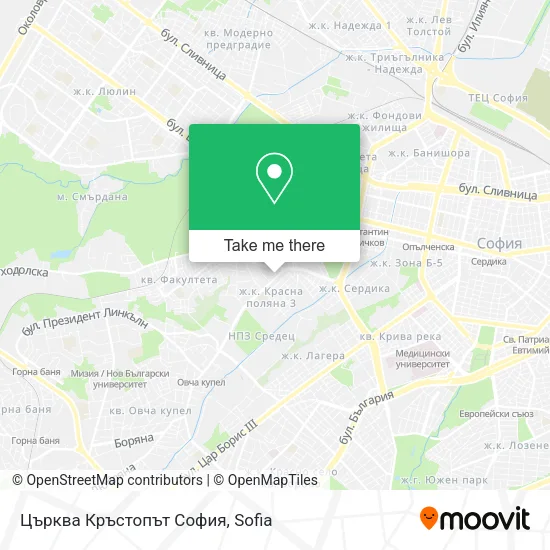 Карта Църква Кръстопът София