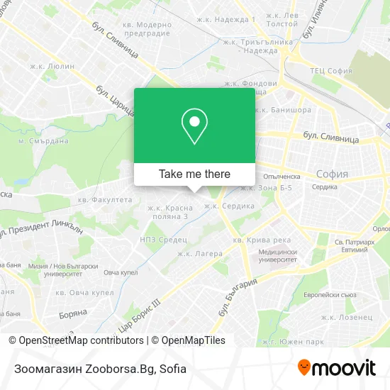 Карта Зоомагазин Zooborsa.Bg