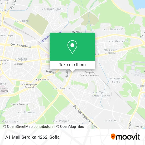 Карта A1 Mall Serdika 4262