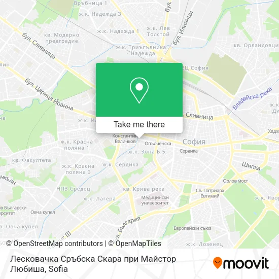 Карта Лесковачка Сръбска Скара при Майстор Любиша