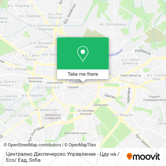 Карта Централно Диспечерско Управление - Цду на /Есо/ Еад