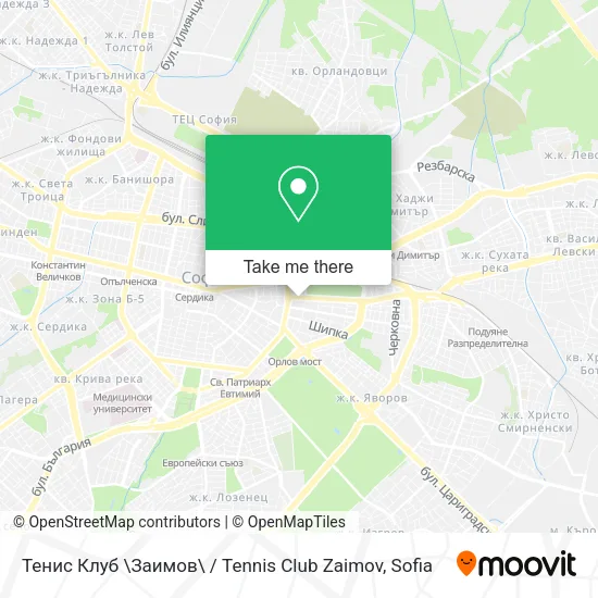 Карта Тенис Клуб \Заимов\ / Tennis Club Zaimov