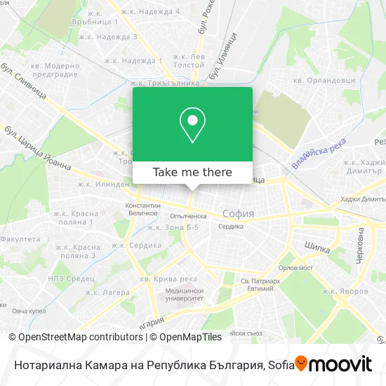 Карта Нотариална Камара на Република България