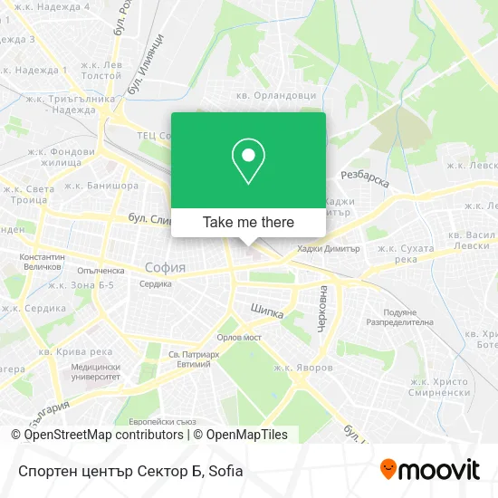 Карта Спортен център Сектор Б