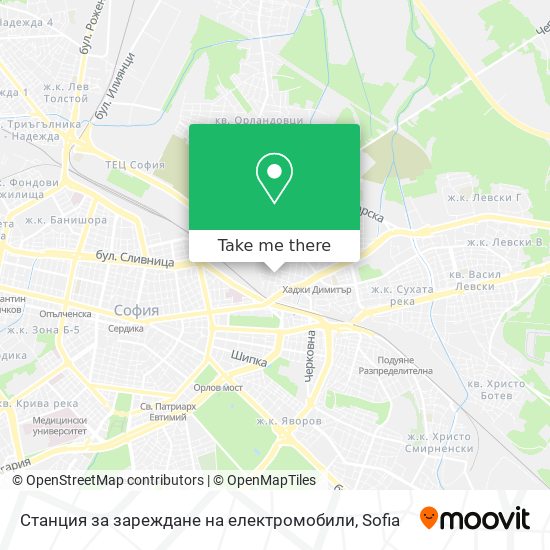 Станция за зареждане на електромобили map