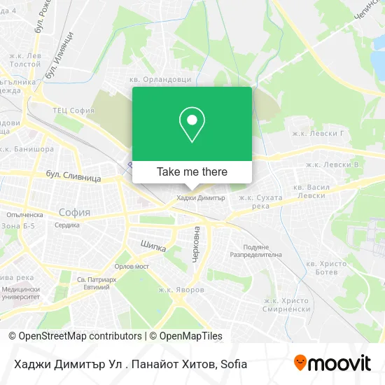 Карта Хаджи Димитър Ул . Панайот Хитов