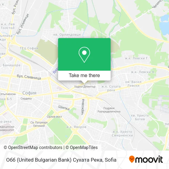 Карта Обб (United Bulgarian Bank) Сухата Река