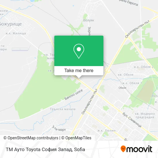 Карта ТМ Ауто Toyota София Запад