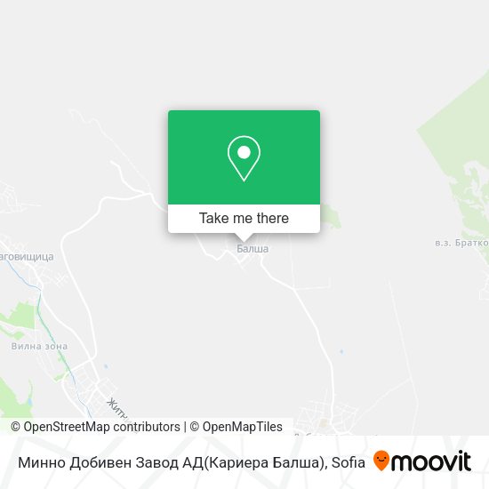 Карта Минно Добивен Завод АД(Кариера Балша)