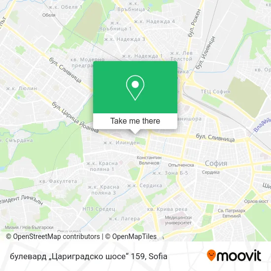 Карта булевард „Цариградско шосе“ 159