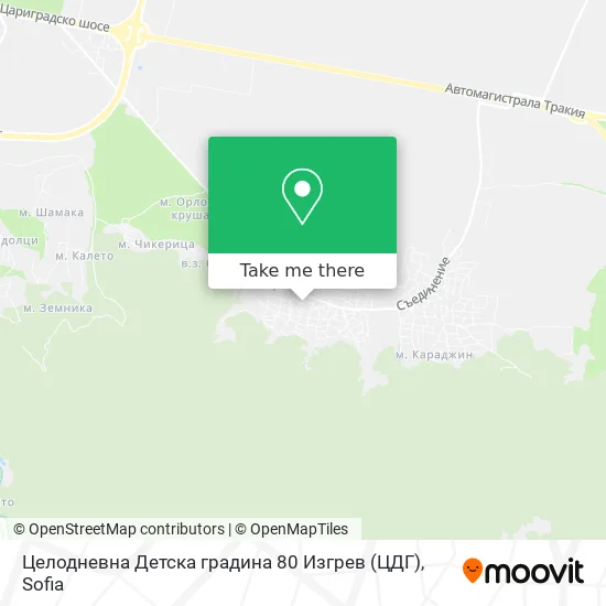Карта Целодневна Детска градина 80 Изгрев (ЦДГ)