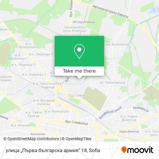 Карта улица „Първа българска армия“ 18