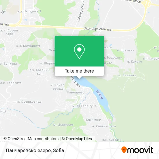 Карта Панчаревско езеро