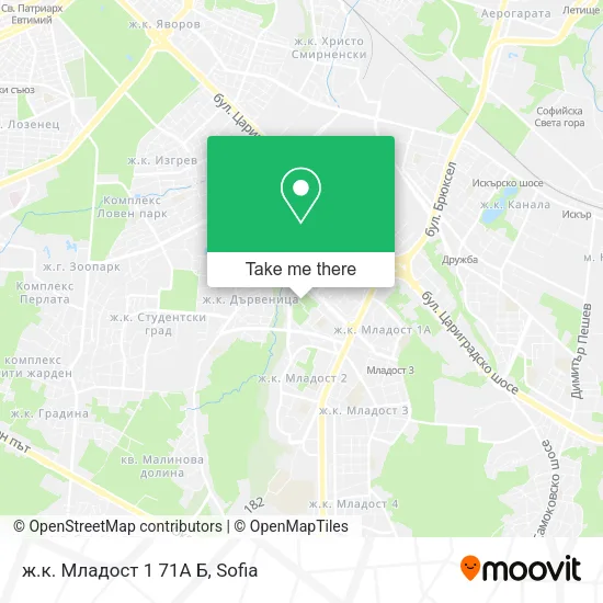 Карта ж.к. Младост 1 71А Б