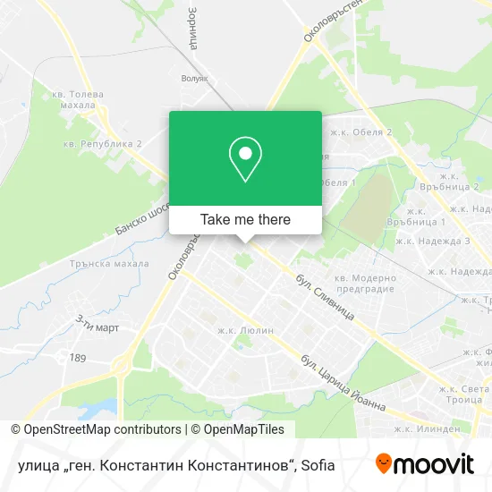 Карта улица „ген. Константин Константинов“