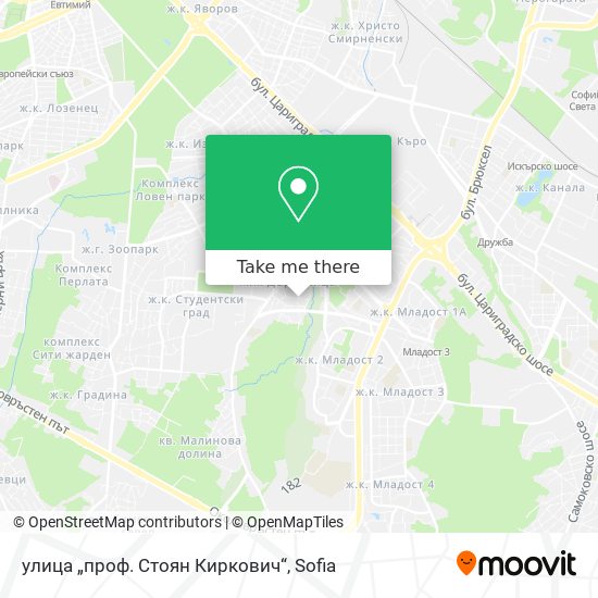 Карта улица „проф. Стоян Киркович“