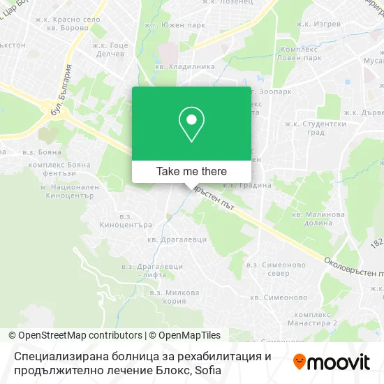 Карта Специализирана болница за рехабилитация и продължително лечение Блокс