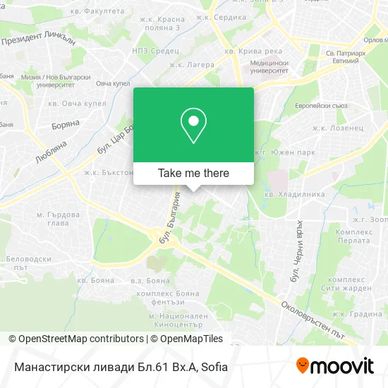 Карта Манастирски ливади Бл.61 Вх.А