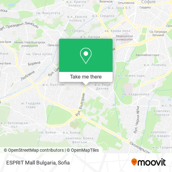 Карта ESPRIT Mall Bulgaria