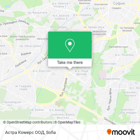 Астра Комерс ООД map