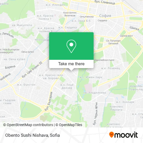 Карта Obento Sushi Nishava