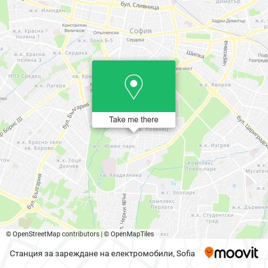 Станция за зареждане на електромобили map