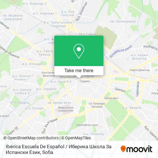 Карта Ibérica Escuela De Español / Иберика Школа За Испански Език