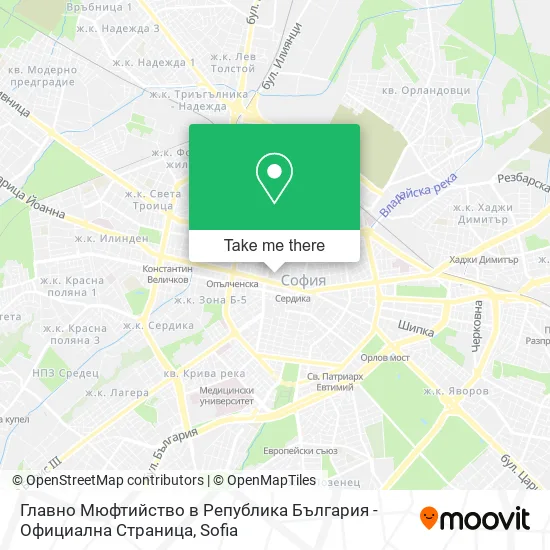 Карта Главно Мюфтийство в Република България - Официална Страница
